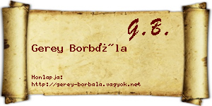 Gerey Borbála névjegykártya